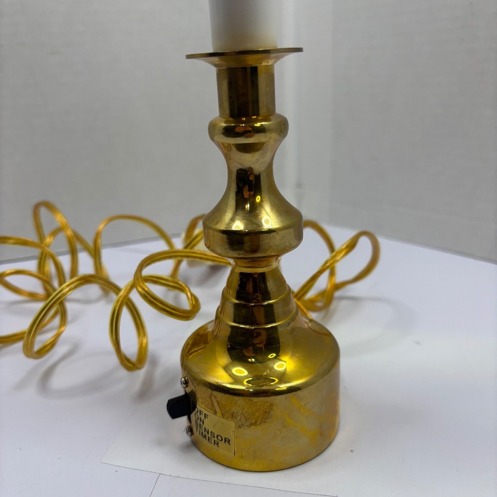 Lot of 6 Electric Window Candles Brass Base Light Sensor Timer Christmas Deco 9" - Picture 3 of 8
